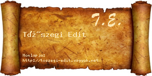 Tószegi Edit névjegykártya
