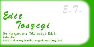 edit toszegi business card